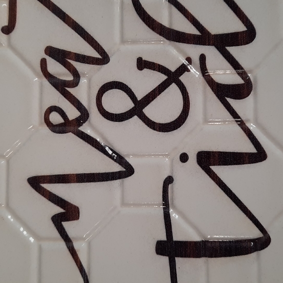 Bathroom Sign Wall Art Neat & Tidy Tile Look Wood Brown White - Picture 4 of 4